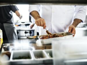 Cooking chef in restaurant kitchen