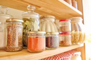 Storage of food in the kitchen in pantry