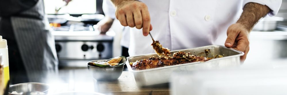 Cooking chef in restaurant kitchen