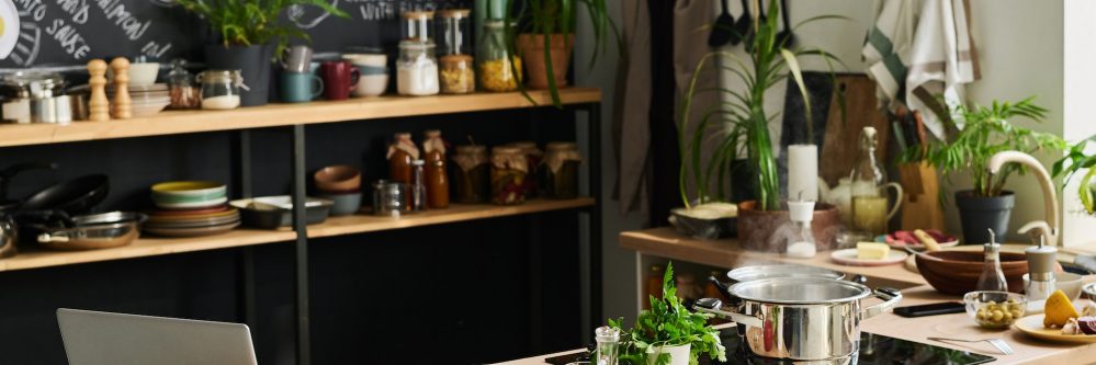 Loft Kitchen Interior Design With Food
